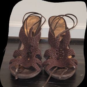 S-E-X-Y Crochet and Suede Heels